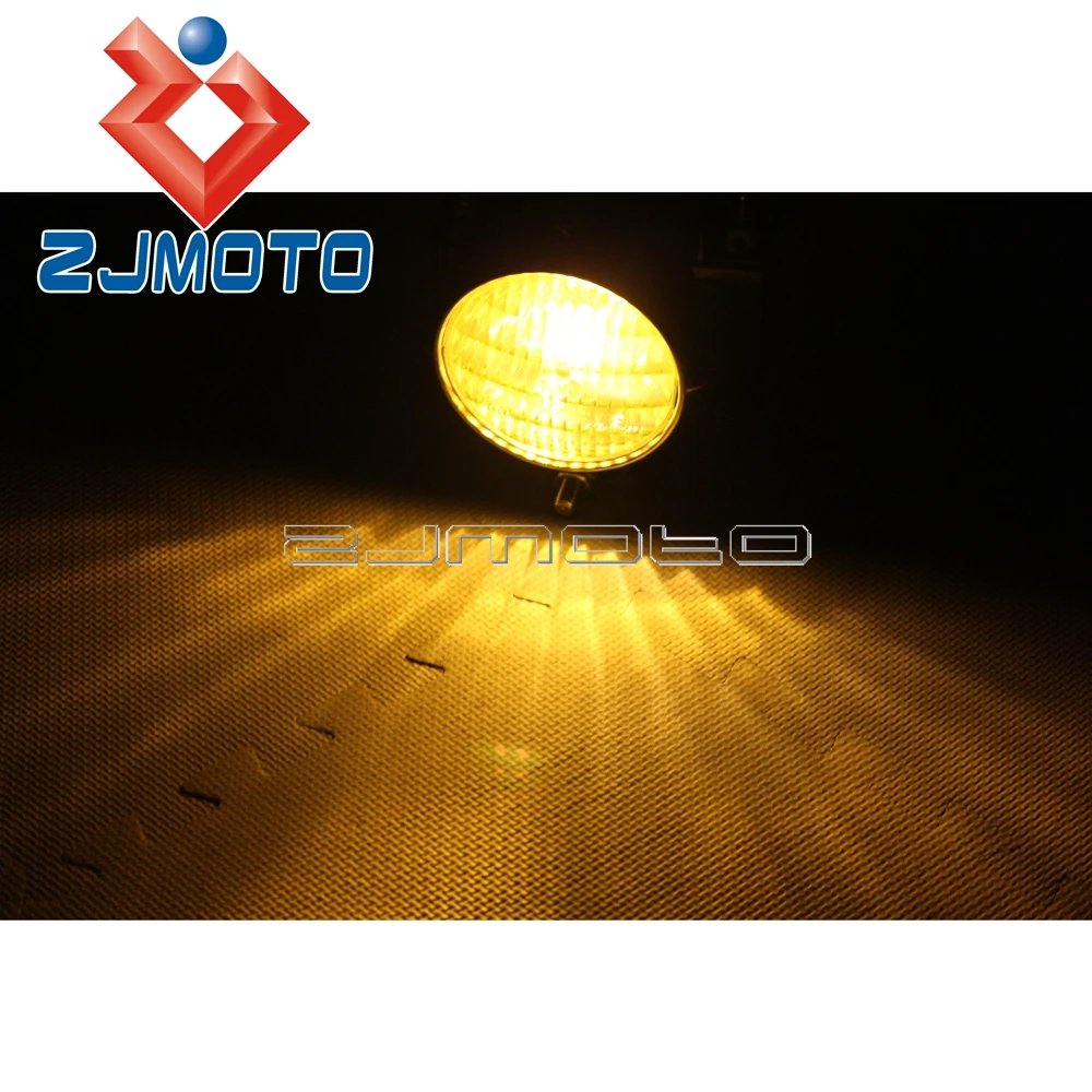 Motorcycle Aluminum Headlamp Amber Light H4 Headlight For Harley Sportster Honda Yamaha Custom XS650 Cafe Racer Bobber Chopper