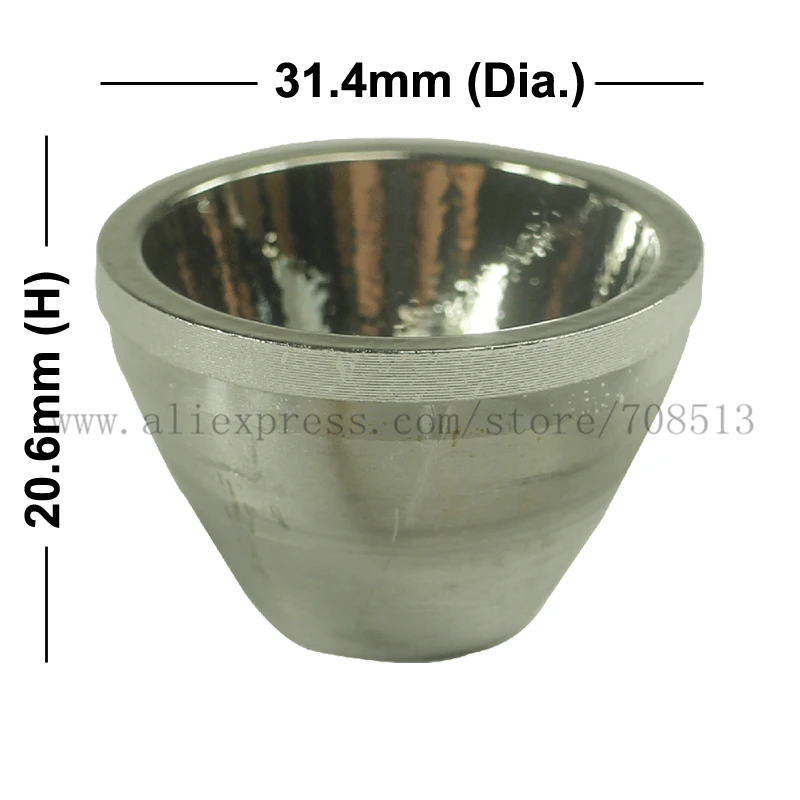 31.4 millimetri (D) x 20.6 millimetri (H) OP Riflettore In Alluminio