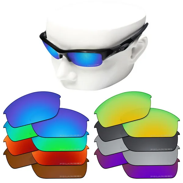 

OOWLIT Anti-Scratch Replacement Lenses for-Oakley Flak Jacket Etched Anti-salt Polarized Sunglasses