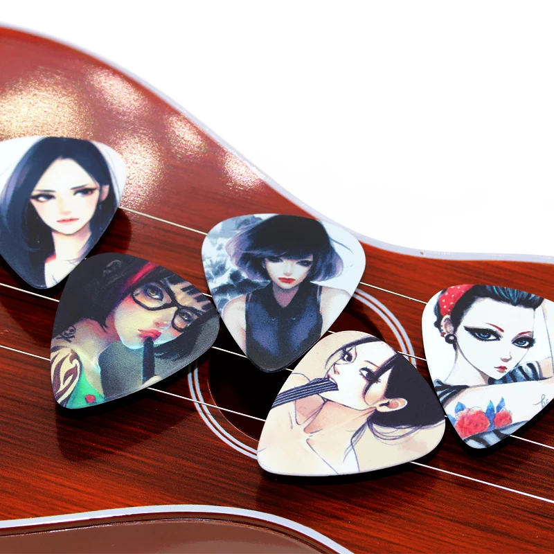 SOACH 50pcs guitar picks pick 1 box case colorful fashion Guitar Accessories cartoon Guitar paddle Mix Plectrums + Clear Makeup