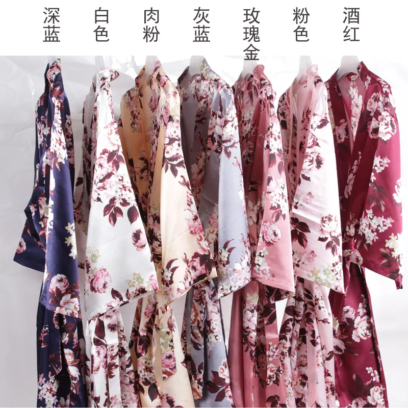 Flower short Blossom Sleeping wear Kimono Style Robe A2350