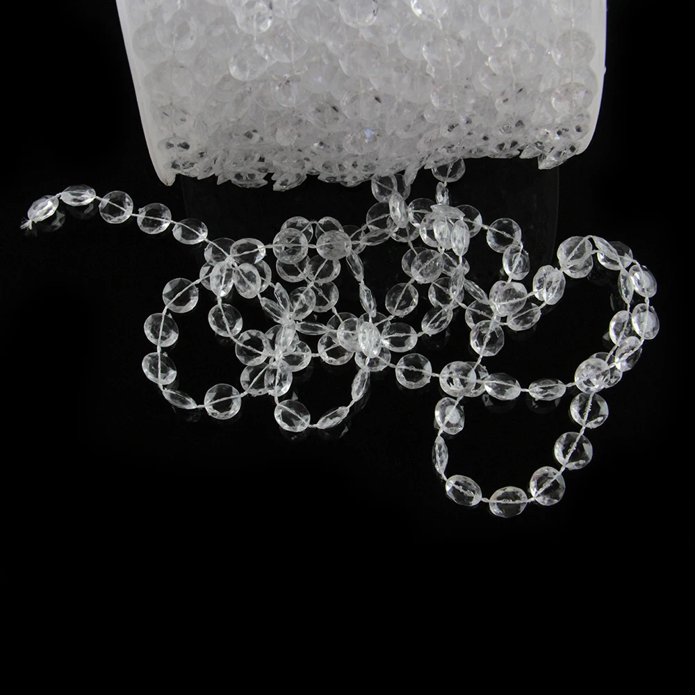 10mm Beads 30meters/roll Hanging Acrylic Bead Strand For Wedding Christmas Tree Centerpiece Decoration