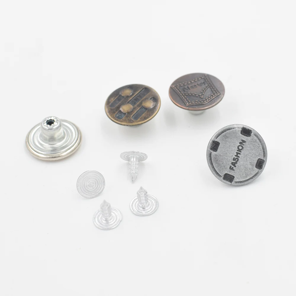 50 Sets Jeans Rivet Metal Buckle 17 MM Buttons Clothing Accessories Mixed Styles Colors