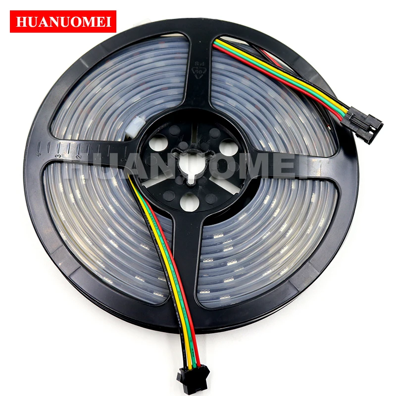 5V 32LEDs/m APA102 Digital RGB LED Strip 5050 SMD Dream Color Flexible Tape TV Light 5M/Roll BLACK PCB Waterproof IP67