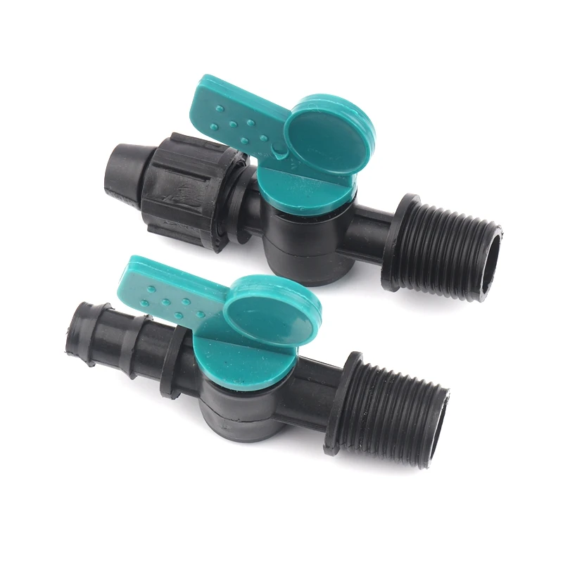 2pcs 16 Irrigation PE Pipe Drip Tape Ball Valve Gardening Irrigation System Joints Farm Greenhouse Bonsai Irrigator Fittings