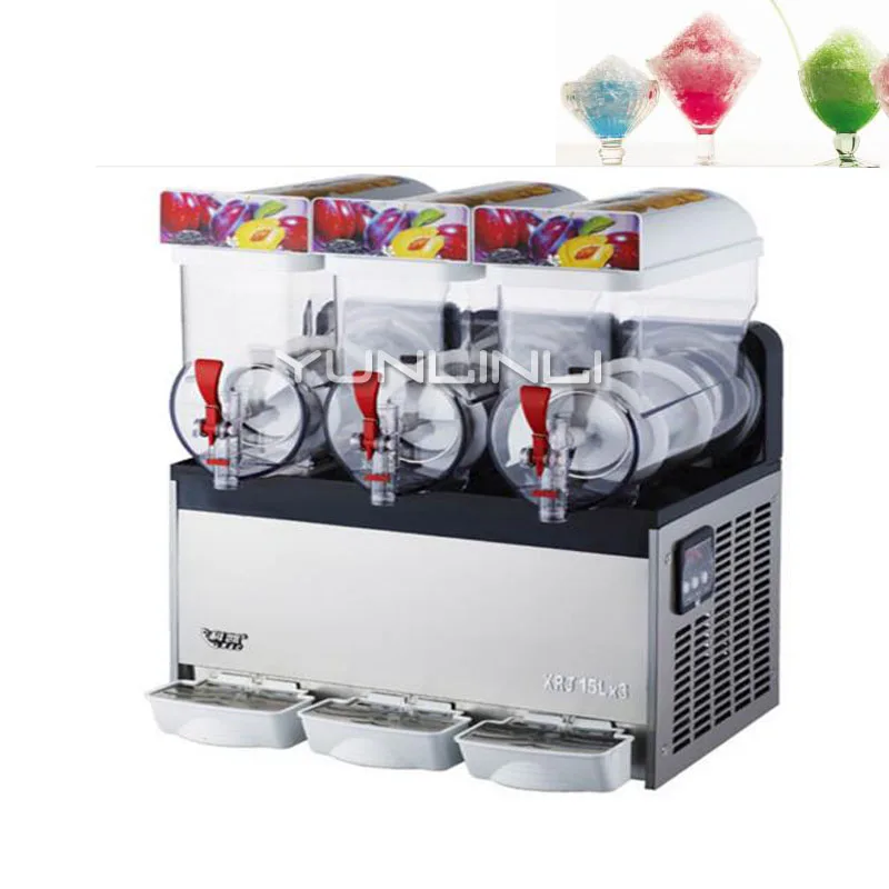 

600W Snow Melting Machine Beverage Ice Machine Three Tanks of Commercial Slush Machine Beverage Ice Frozen Juicer XRJ15X3