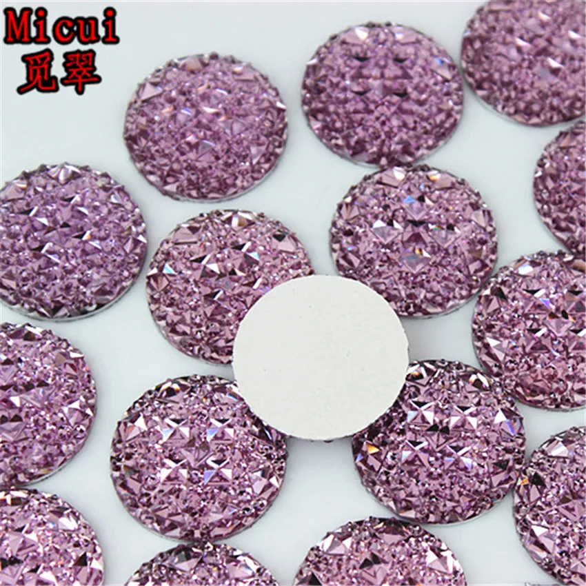 Micui 50pcs 20mmCrystal Resin Round flatback Resin Rhinestones Stone Beads Scrapbooking crafts Jewelry Accessories MC414