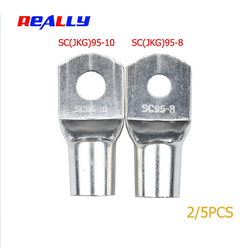 REALLY SC95-8 95-10 Copper Cable Lug Kit Bolt Hole Tinned Cable lugs Battery Terminals copper nose Wire connector