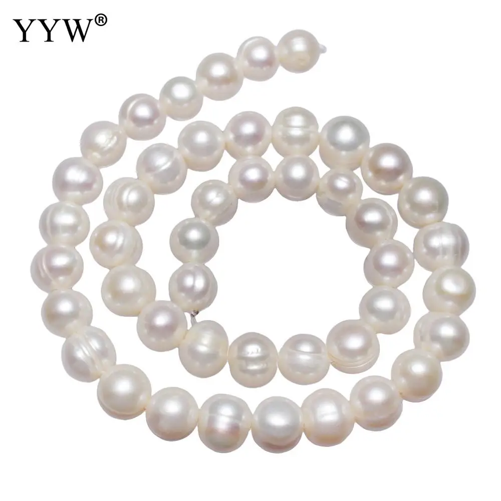 Cultured Potato Freshwater Pearl Beads with troll white 8-9mm Approx 0.8mm Sold Per 15.3 Inch Strand