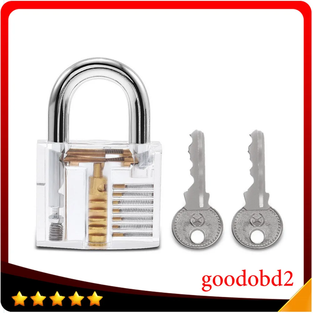 Professional Cutaway Inside View of Practice Cadeado Padlocks Lock Pick Lock Training Trainer Pick for Locksmith with Two Keys