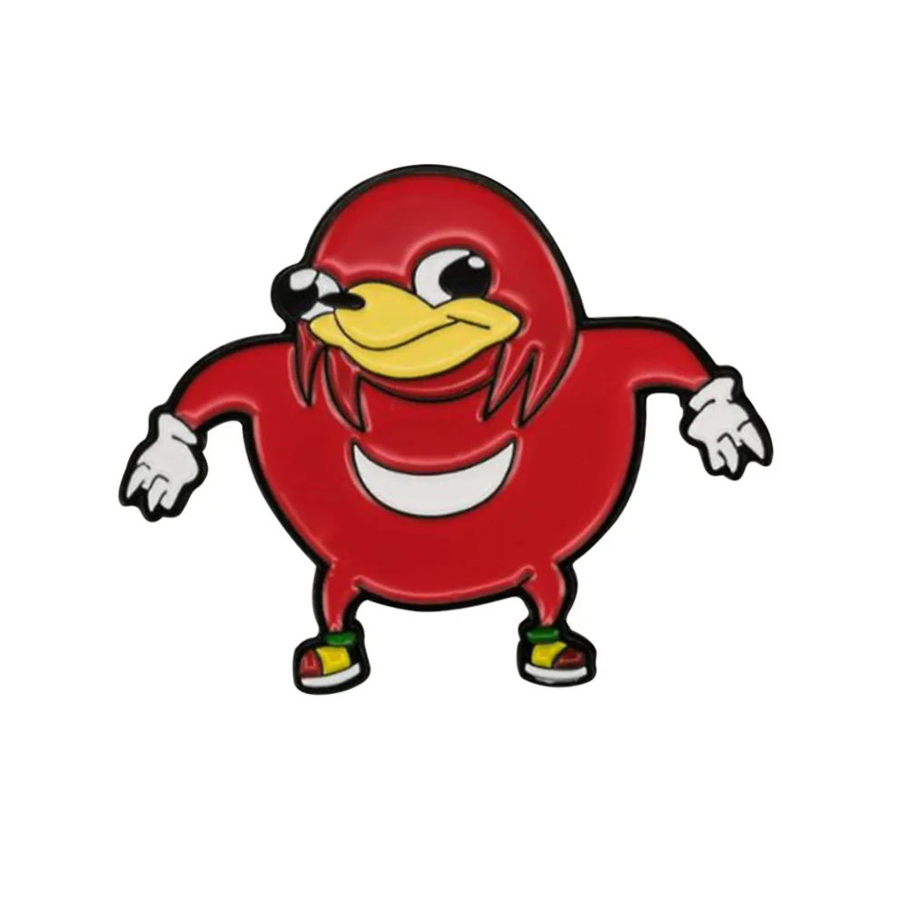 Ugandan Knuckles Pin Meme Badge Cartoon Metal Brooch