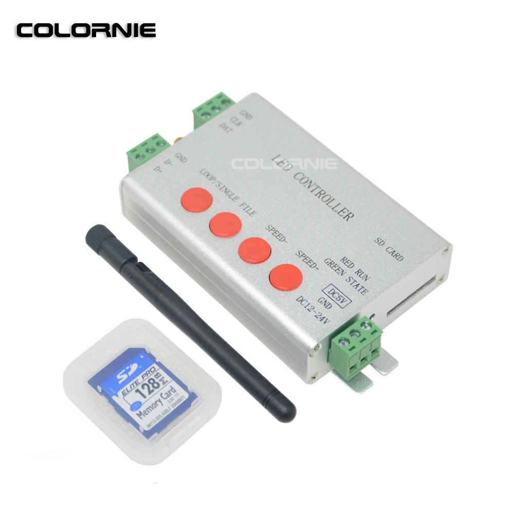 Led WIFI Controller H806SB WS2811 Led Strip RGB Controller SD Card SPI Controller 2048 Piexls DC5-24V RGB Controler