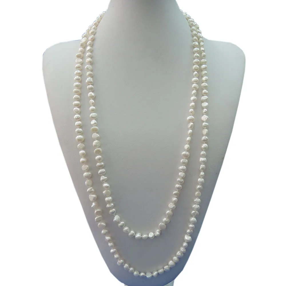 100% NATURE FRESHWATER PEARL LONG  NECKLACE-59 inch long necklace ,150 CM necklace,in many colors,white,pink,purple,gray,black