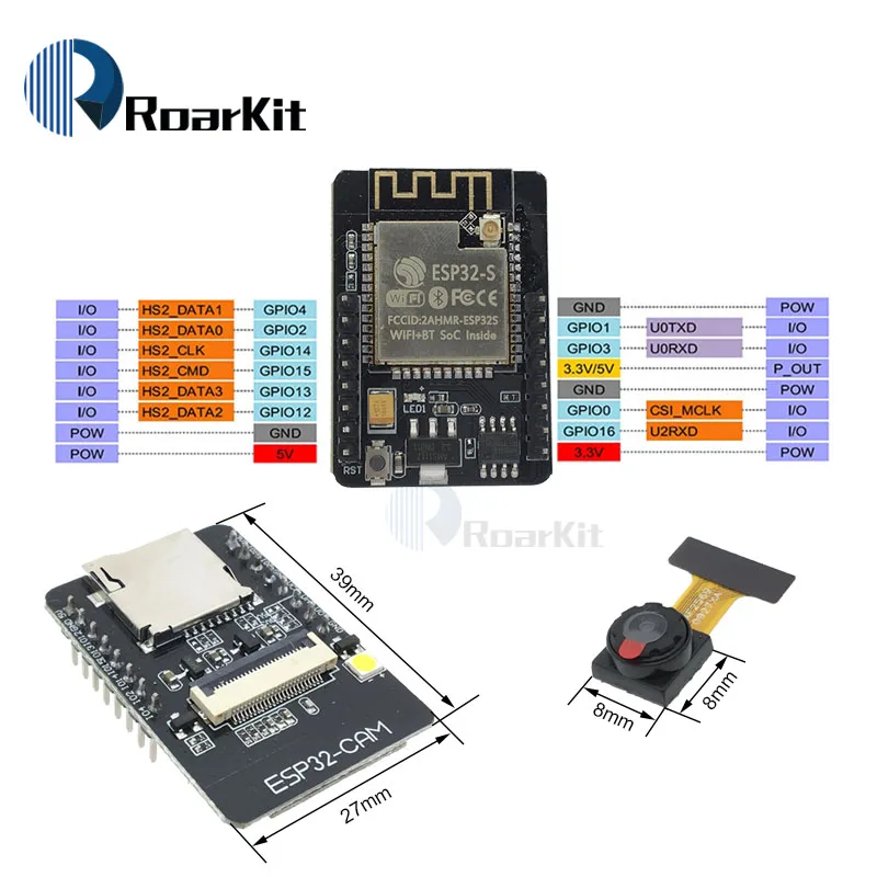 ESP32-CAM-MB ESP-32S WiFi Module Serial to WiFi Development Board 5V Bluetooth With OV2640 Camera Support Photo/Video Antenna