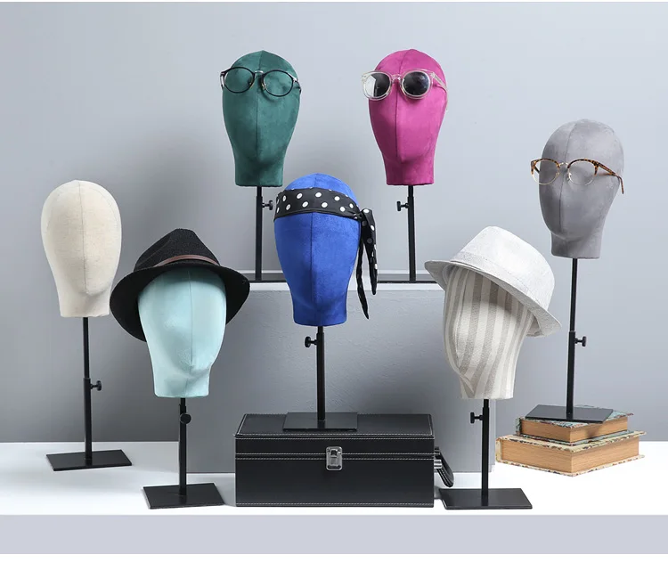 Colorful Customized Fabric Head Mannequin Mankeni With Base On Promotion