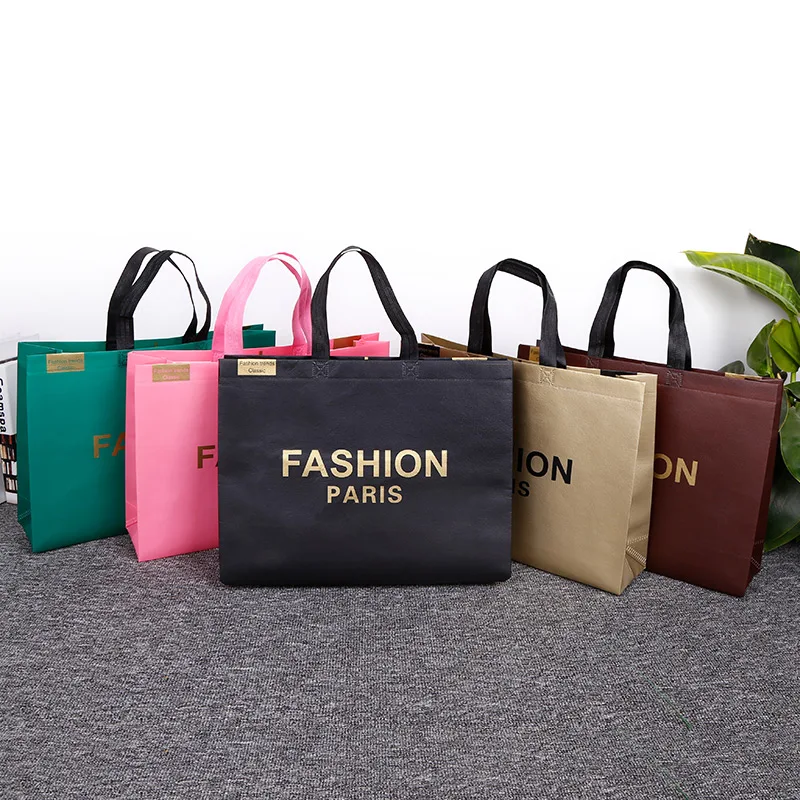 10pcs/lot non-woven gift bags with handle large size reusable shopping bag for clothes/shoes/scarf logo printing bag handbags