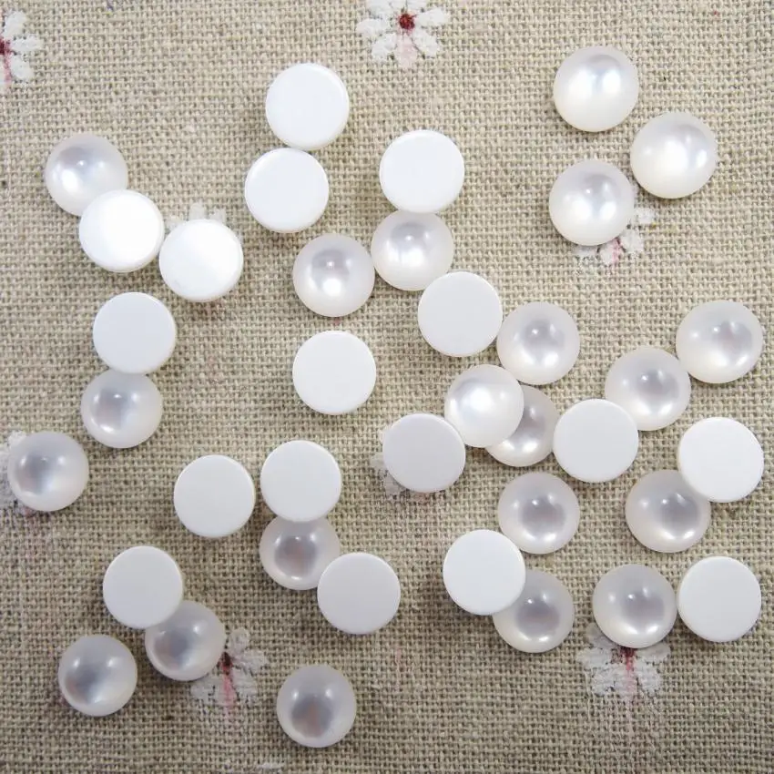 Wholesale 6/8/10/12/14mm White Round Cat Eye Diy Jewelry Decoration Half Beads Flat Back Craft Scrapbooking Phone Accessories