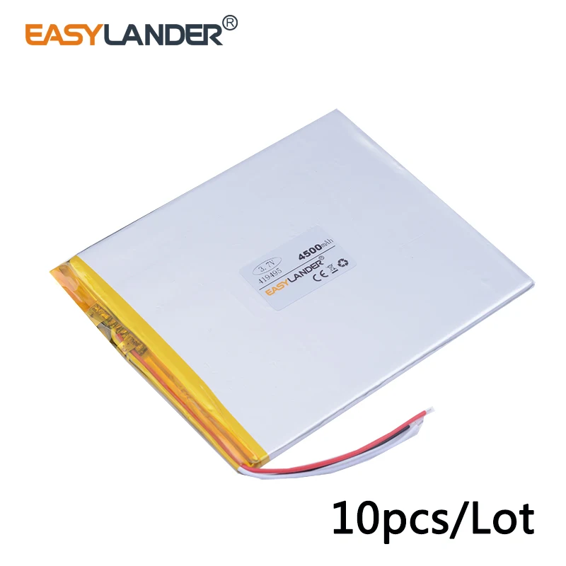 

10pcs /Lot lithium Li ion polymer rechargeable battery 3-wire 419495 4500MAH For Tablet Pc DIY Power mobile Power bank PAD DVD