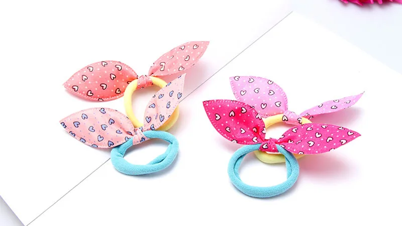 6 pcs Rabbit Ears Hair Band Children Hair Accessories Kids Ponytail Elastic Hair Band for Women Girls Rubber Band