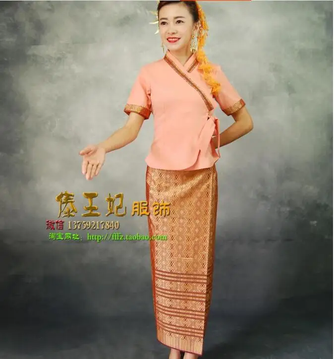 

Thailand Woman Cloth Restaurant Waitrer Uniforms Summer SPA Vintage Work Southeast Asia Dress