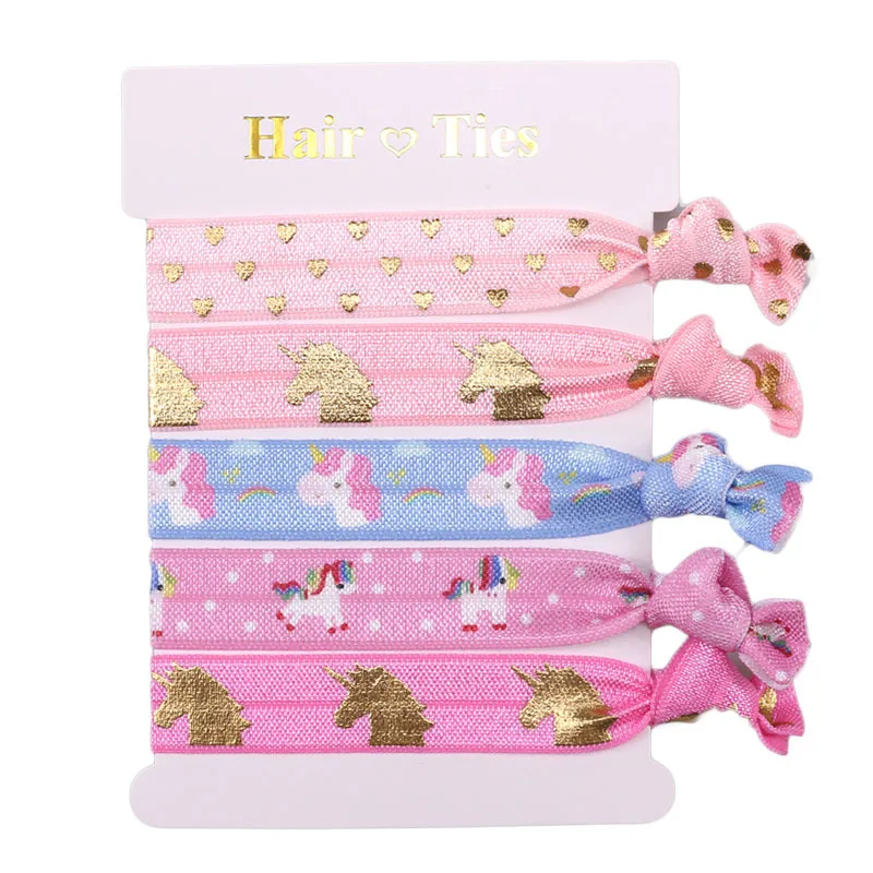 30 sets /lot, Gold Metallic Unicorn Hair ties, unicorn hair elastics, festival party wristbands