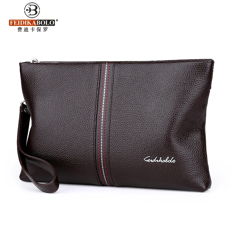 Feidikabolo Boutique Leather Men\'s Clutch Bag 2023 New Fashion Personality Hand Bag Wild Leisure Mobile Phone Purse