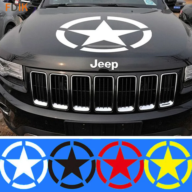 Brothers The U.S army Star Engine Hood Sticker Decal Vinyl For Jeep Wrangler Compass Patriot Grand Cherokee