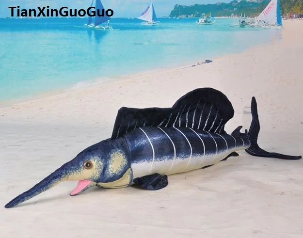 large 110cm cartoon Sailfish soft doll Sailfish plush toy throw pillow birthday gift h0800