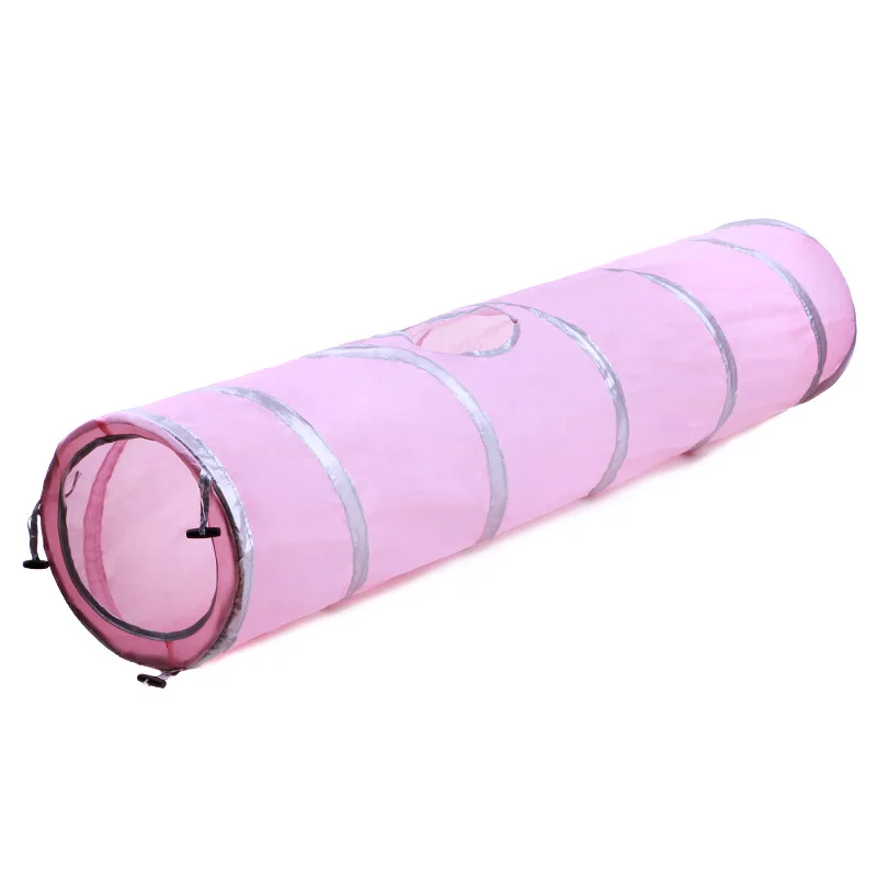 Pet Cats Toys High Quality Collapsible Tunnel 120cm 2 Holes Cat Play Interaction Tunnel Exercise Place For Small Pets