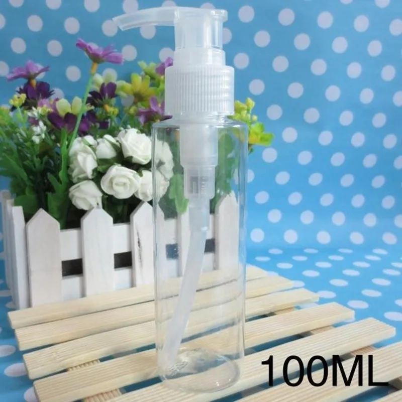 30PCS*100ML Spiral Lotion Pump Bottle Transparent PET Plastic Cosmetic Container Empty Shampoo Sample Essence Oil Bottles