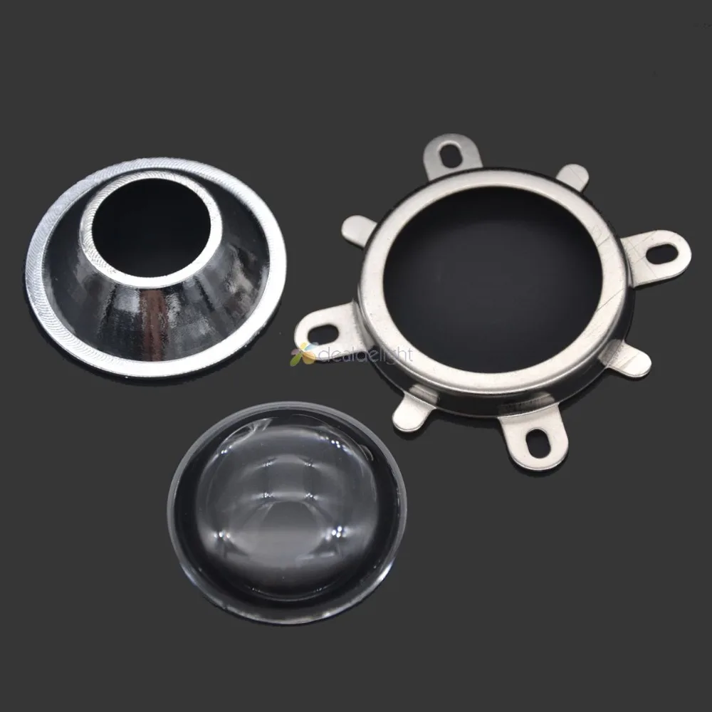 44mm 60 or 120 degree optical glass lens + 50mm Round or Square reflecor cup + Fixed frame Suitable for 20W 30W 50W 100W LED