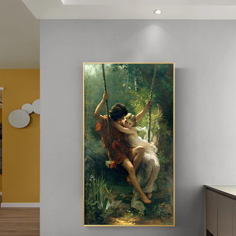 French Impressionist Couple Animal Poster Canvas Print Wall Art Living Room Decorative Fine Art