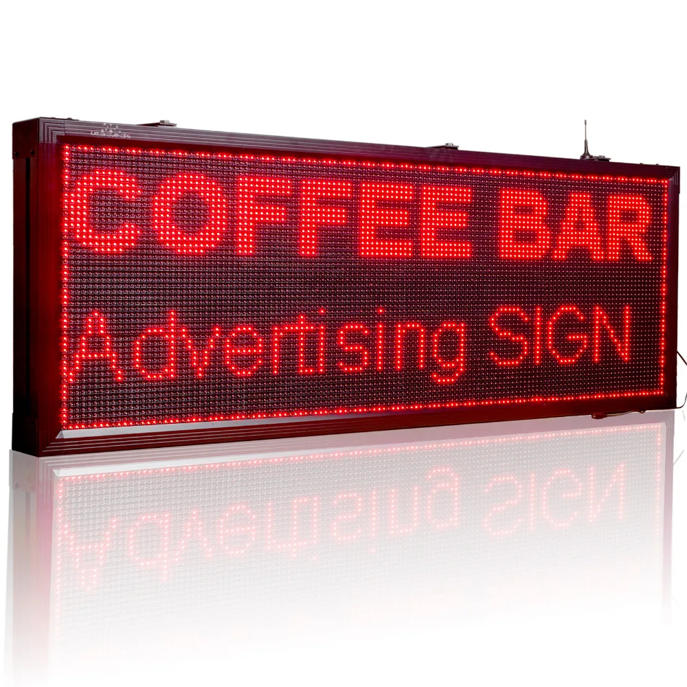 

10mm High Brightness sign For Coffee Bar Text Display,136*56cm ,48 *128 Pixels, Wifi Outdoor Waterproof Led Display Board