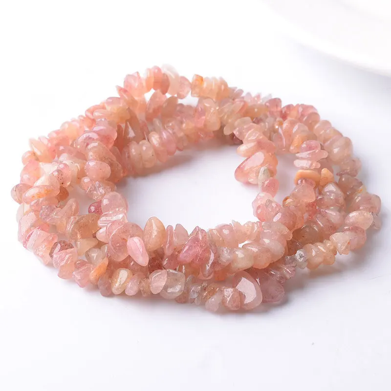 3-5x6-8mm Green Pink Cherry Quartzs Beads Natural Freeform Chips Stone Beads For Jewelry Making Beads 32\'\' DIY Beads Trinket