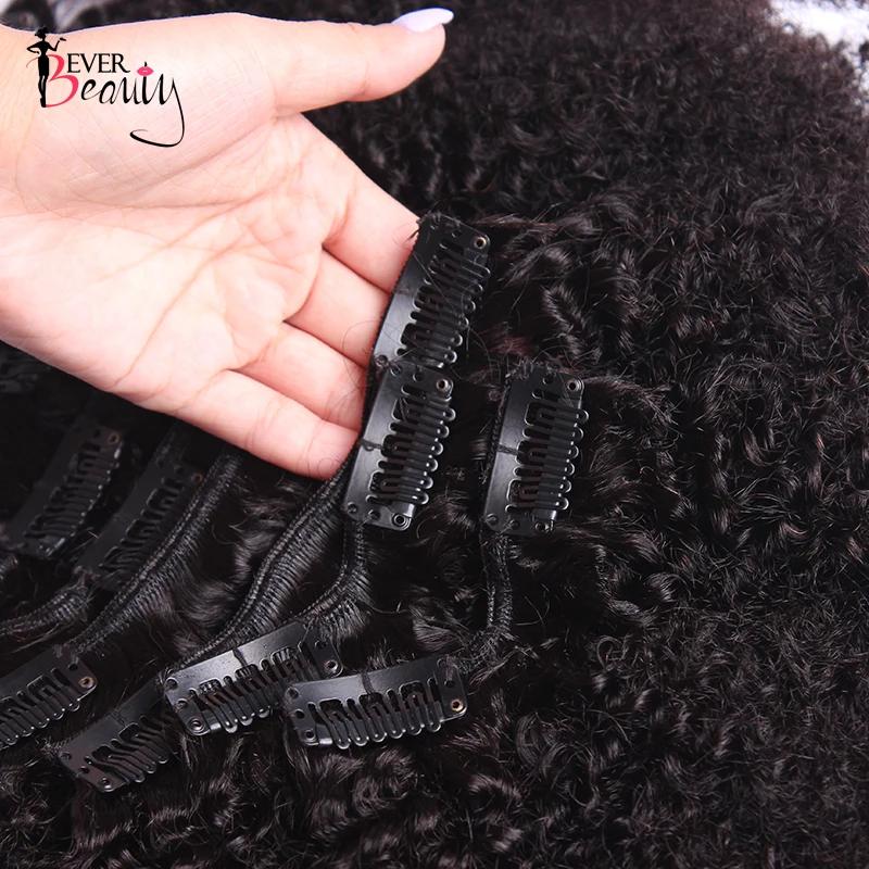 Breite Seite 4B 4C Afro Verworrene Lockige Clip In Menschliches Haar Extensions Für Frauen Mongolischen Haar Extensions Natiral Schwarz Immer schönheit