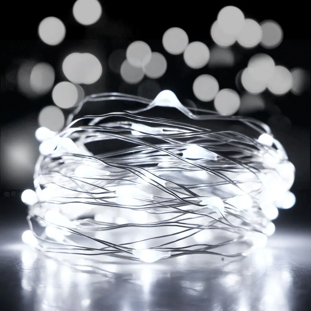 8โหมดรีโมทคอนโทรล5M/10M RGB LED กลางแจ้งคริสต์มาส Fairy ไฟตกแต่งงานแต่งงานทองแดงสายไฟ LED ไฟ Starry