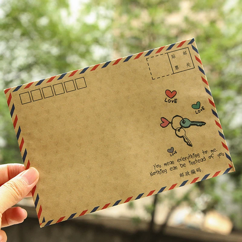 16 pcs/lot Vintage Large Envelope Postcard Letter Stationery Paper Airmail Retro School Office Gifts Kraft Envelopes