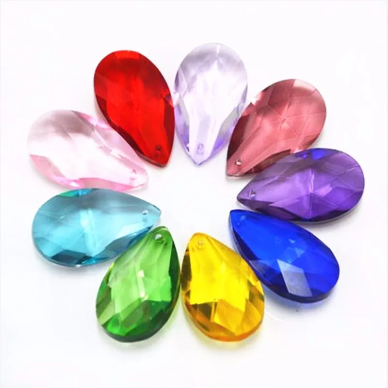 

Mixed Colors 30pcs 38mm K9 Crystal Chandelier Living Bedroom Dinning Lamp Almond Shape