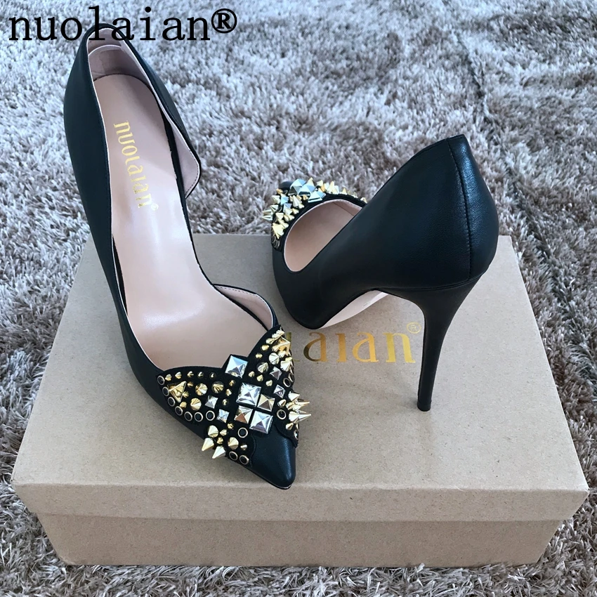 12CM Brand Women Shoes Thin Heels Ladies Shoes Summer Party High Heel Shoes Woman Wedding Shoes Pointed Toe Pumps Black