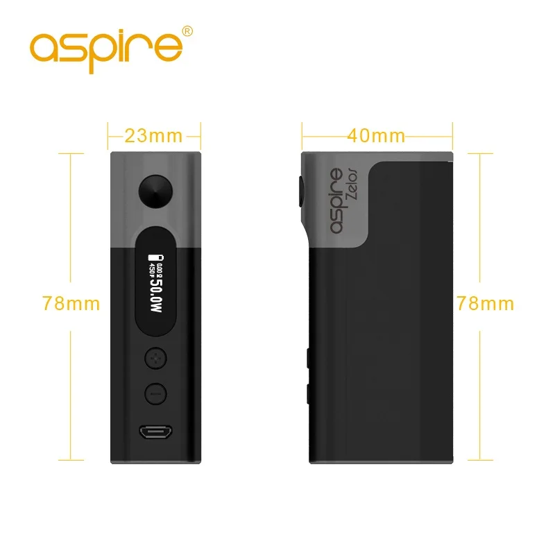 Aspire Zelos 50W Box Mod Originele Elektronische Sigaret TC Batterij Vape Mod 2000mAh Ingebouwde Lipo Batterij VV VW TC Vaper-modus