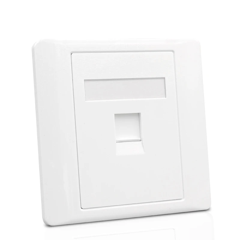 Capa facial de parede de rede cat6 rj45, painel de internet de uma porta, fio extrudado, soquete lan, placa frontal em branco para switch ethernet tenda