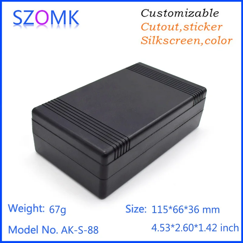 New arrival abs plastic instrument enclosure jucntion housing (1Pcs) 115*66*36mm black plastic project boxes shell enclosure