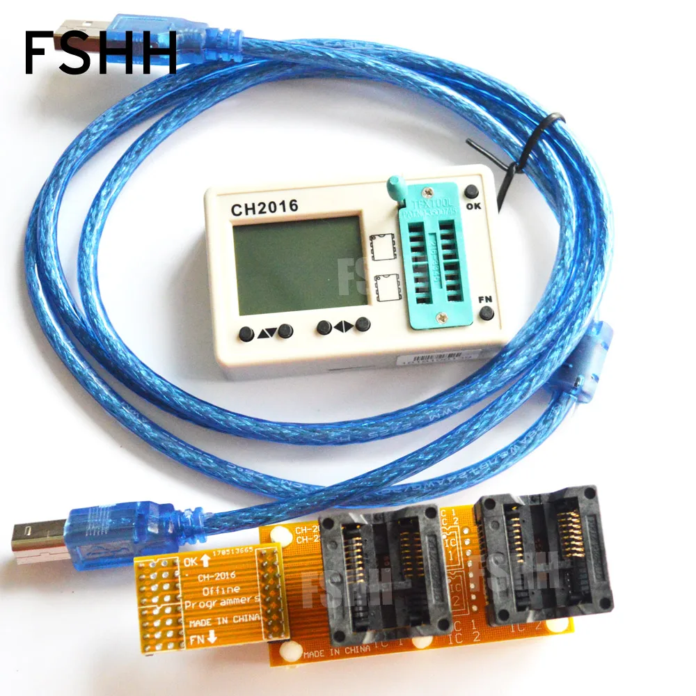 

USB SPI FLASH programmer CH2016 +300mil SOP16+SOP16 test socket Production 1 drag 2 programmer