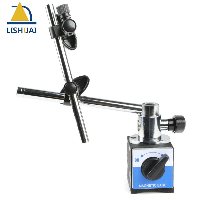 Imagem -02 - Suporte Base Magnética Dial Indicator Indicador Magnético Suporte Duplo Pólo Ajustável Força Magnética 80kg