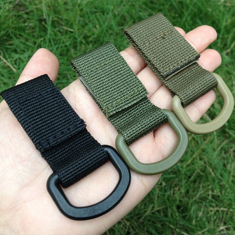 5PCS Webbing Buckle Nylon Hook Carabiner Accessories Velcro Tactical Backpack Strap Belt Buckle Clip Hanging System EDC Tool