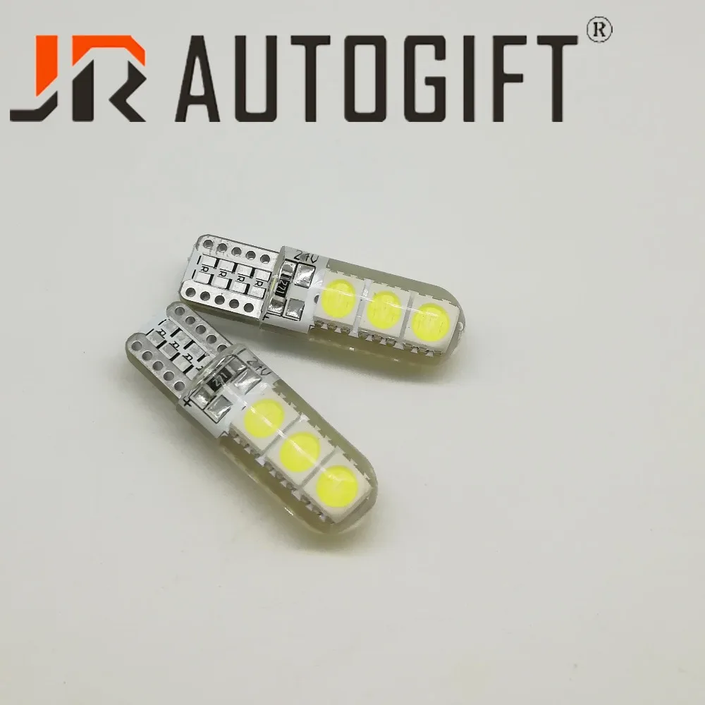 200Pcs Car-styling Strobe T10 6smd 5050 crystal lamp parking flashing t10 silicone w5w 194 6Led Bulb external light reading bulb