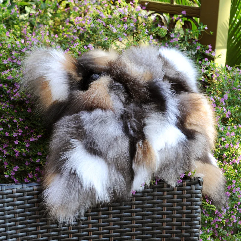 CX-D-96B New Products Silver Fox Fur Red Fox Fur Sofa Cushion Cover