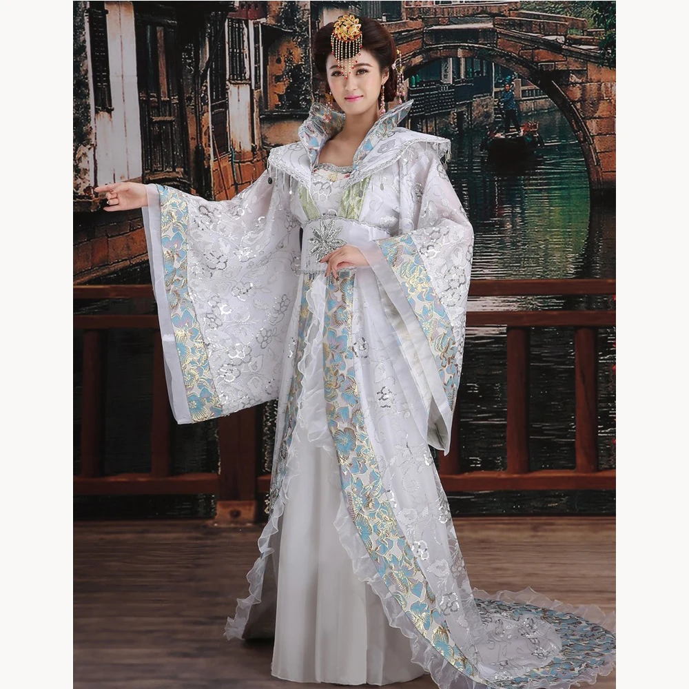 New Brand Designer traditional hanfu female Clothing Chinese ancient queen costume princess big Tailed dramaturgic Dress