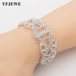 YFJEWE Classic Openwork Flower Zircon Crystal Cubic Zirconia Fashion Bracelets for Women Wedding Gifts B171