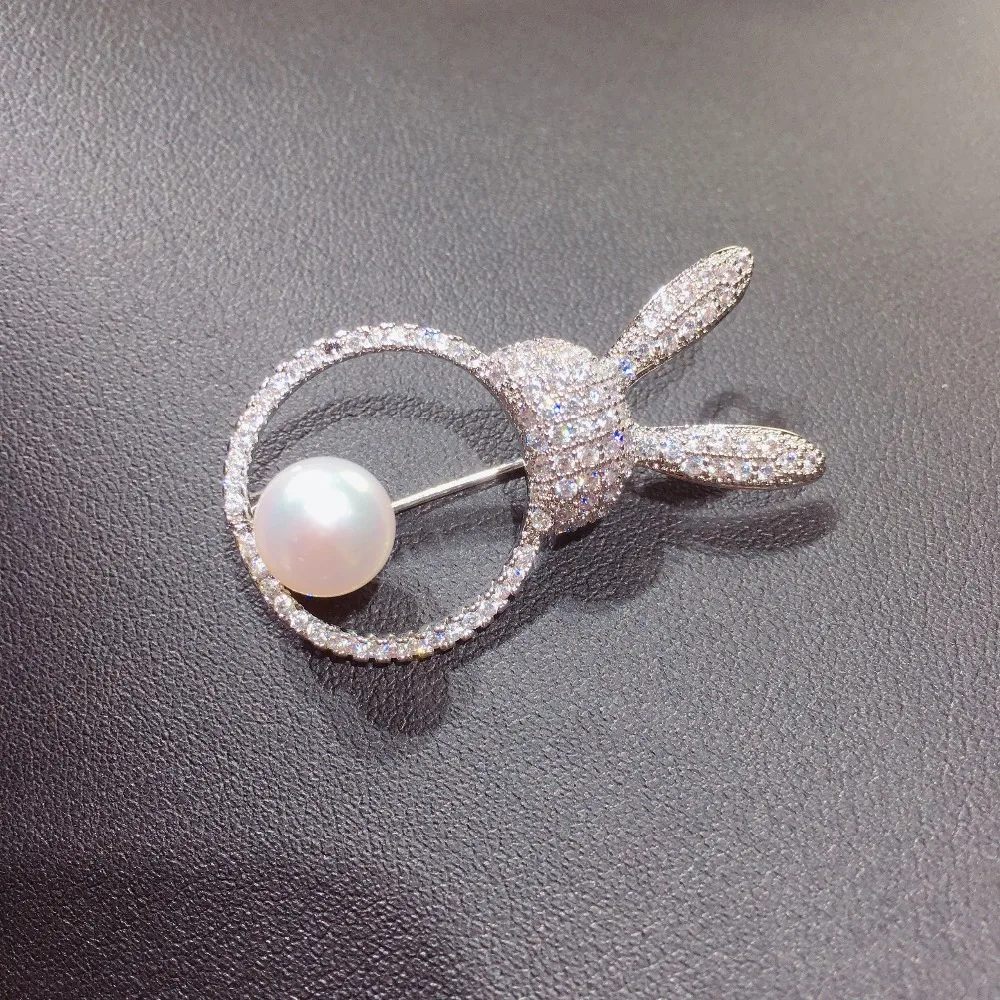SHDIYAYUN 2019 Pearl Brooch For Women Cartoon Lovely Totoro Brooches Pins Natural Freshwater Pearl Fine Jewelry Accessories G